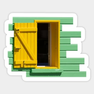 Green Wall, Yellow Window Sticker